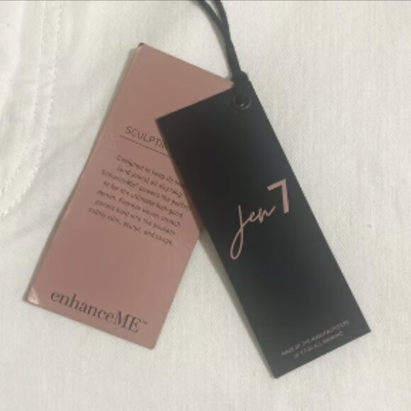 JEN7 by 7 for All Mankind Cropped Wide Leg Distressed Hem White Jeans Size 20 - Picture 8 of 10